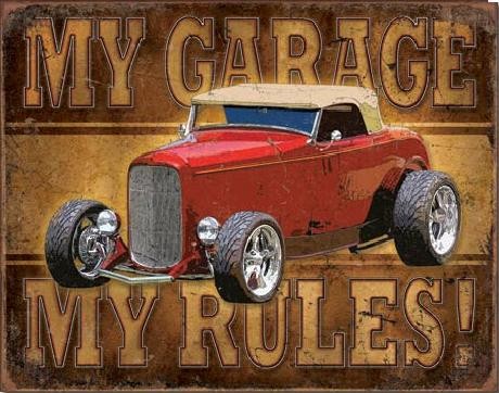 Μεταλλική πινακίδα My Garage - My Rules