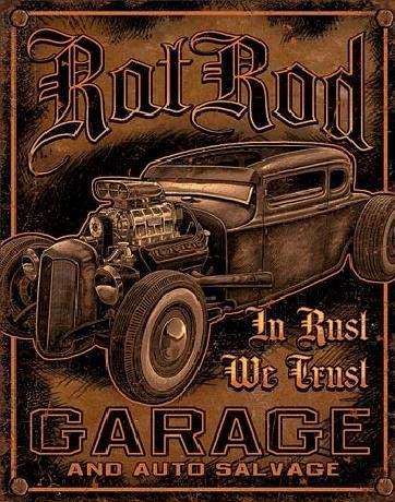 Μεταλλική πινακίδα GARAGE - Rat Rod