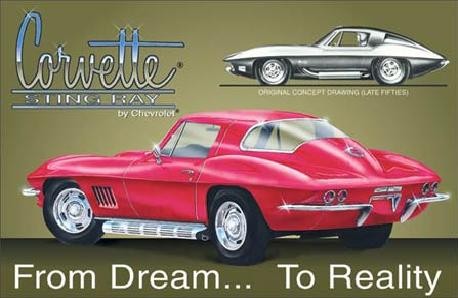 Metallikyltti CHEVY - corvette stingray
