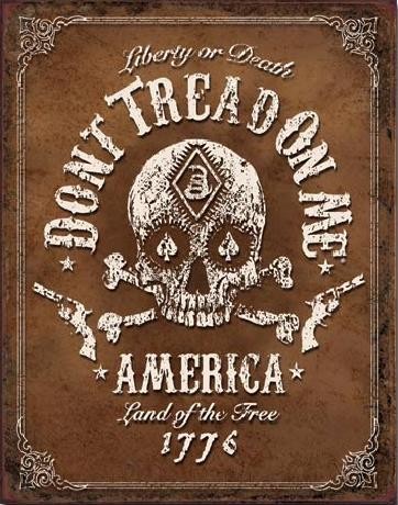 Μεταλλική πινακίδα Don't Tread On Me - Black Jack