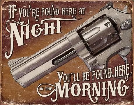 Metal sign If Found Here