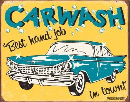 Μεταλλική πινακίδα MOORE - CARWASH - Best Hand Job In Town