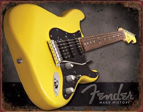 Metallikyltti FENDER – Make history
