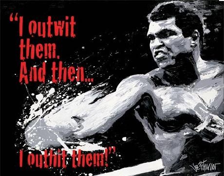 Μεταλλική πινακίδα MUHAMMAD ALI - Outwit then Outhit