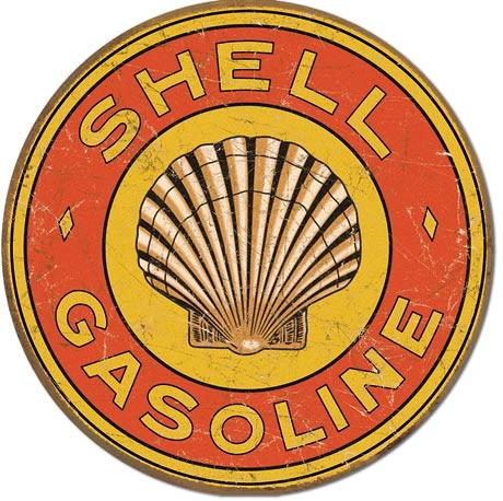 Μεταλλική πινακίδα SHELL GASOLINE - 1920's Round