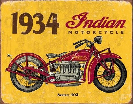 Μεταλλική πινακίδα INDIAN MOTORCYCLES - 1935