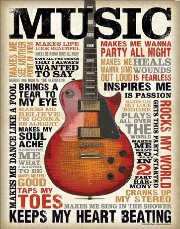 Μεταλλική πινακίδα MUSIC - Inspires Me