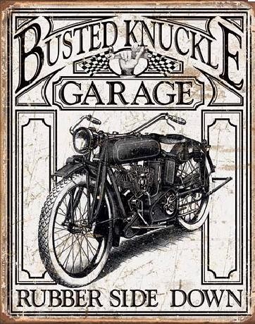 Μεταλλική πινακίδα BUSTED KNACKLE - Vintage