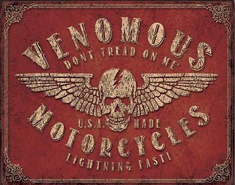 Μεταλλική πινακίδα Don't Tread On Me - Venomous Motorcycles