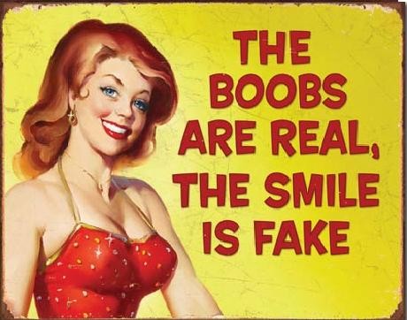 Μεταλλική πινακίδα Smile is Fake