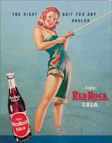 Μεταλλική πινακίδα RED ROCK - girl fishing