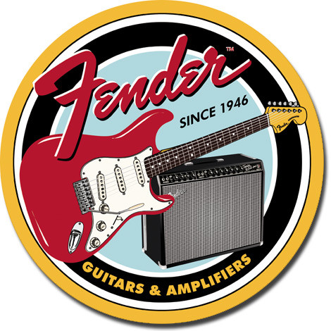 Kovinski znak FENDER - Round G&A