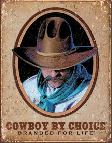Μεταλλική πινακίδα COWBOY BY CHOICE - Branded For Life