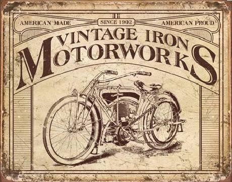 Μεταλλική πινακίδα VINTAGE IRON MOTORWORKS