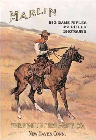 Μεταλλική πινακίδα MARLIN - cowboy on horse