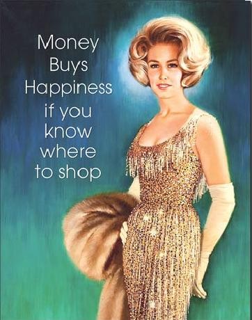 Μεταλλική πινακίδα Money Buys Happiness
