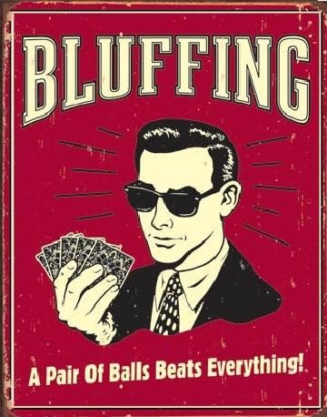 Μεταλλική πινακίδα BLUFFING - pair of balls