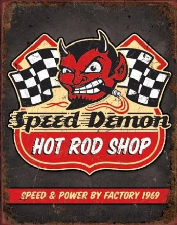 Μεταλλική πινακίδα SPEED DEMON HOT ROD SHOP