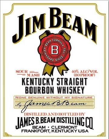 Metallikyltti JIM BEAM - white label