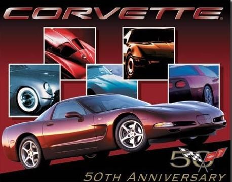 Metallikyltti CORVETTE - 50th car