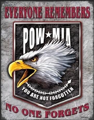 Metal sign LEGENDS - pow eagle