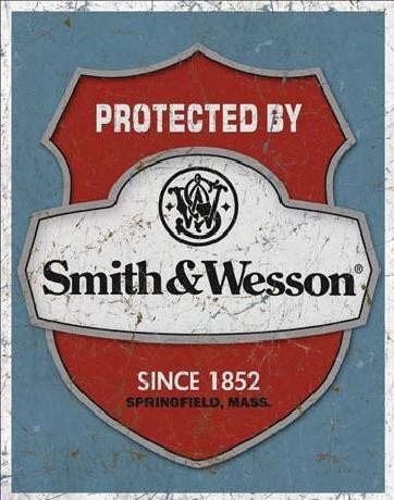 Metallikyltti S&W - protected by