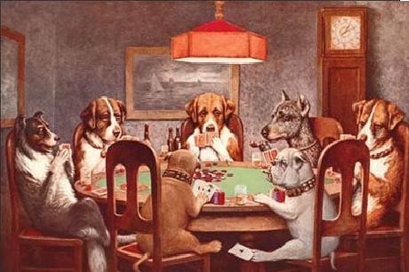 Μεταλλική πινακίδα DOGS PLAYING POKER