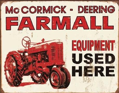 Metallikyltti FARMALL - equip used here