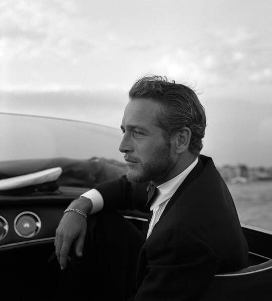 Принти на полотні Paul Newman during a trip on a water taxi, 1963