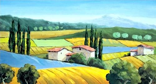 Cypresses on The Hill Картина
