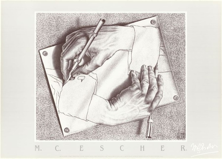 Εκτύπωση τέχνης Drawing Hands, 1948