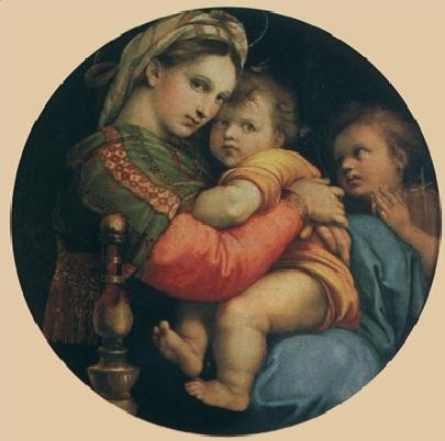 Raphael Sanzio - Madonna della seggiola, 1514 Картина