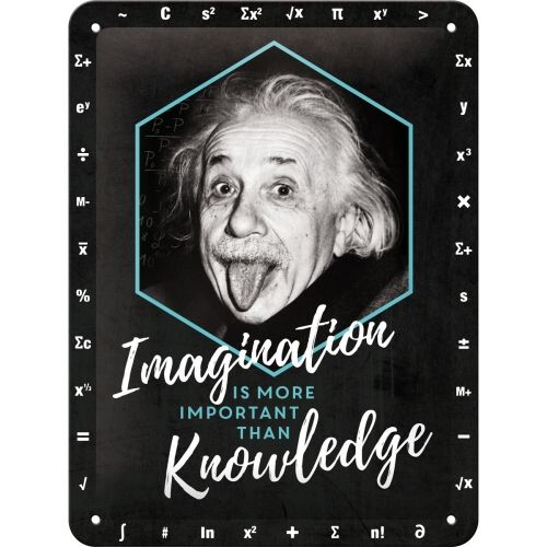 Kovinski znak Einstein Imagination & Knowledge