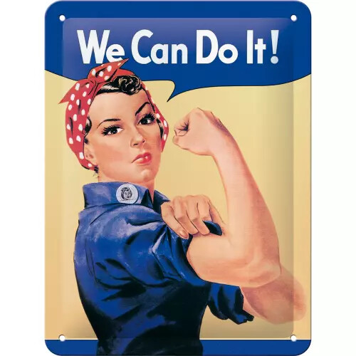 Metallikyltti We can do it