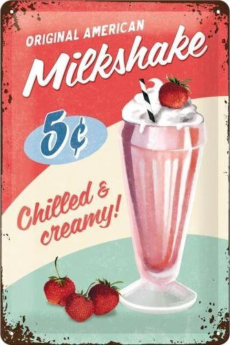 Kovinski znak Original American Milkshake