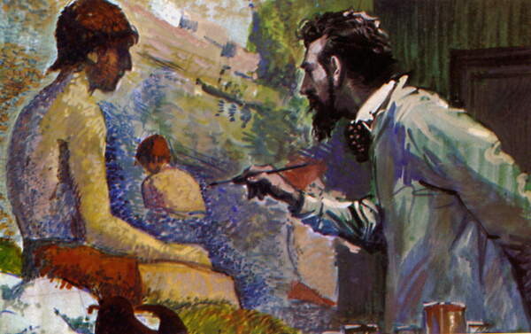 Плакат George Seurat painting Une Baignade