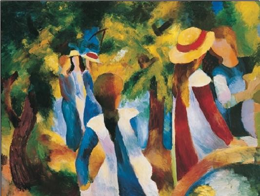 Art Print Girls Under the Trees