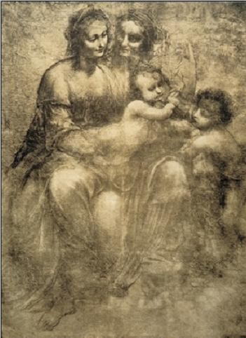 Εκτύπωση τέχνης The Virgin and Child with St Anne and St John the Baptist - Burlington House Cartoon