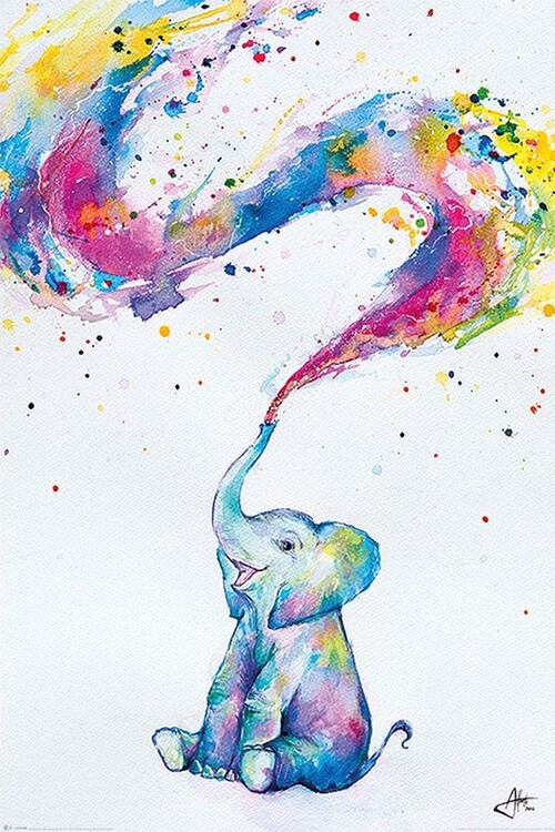 Плакат Baby Elephant - Spring Marc Allante