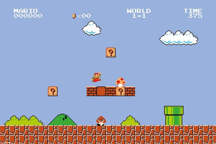 Poster Super Mario Bros. - 1-1