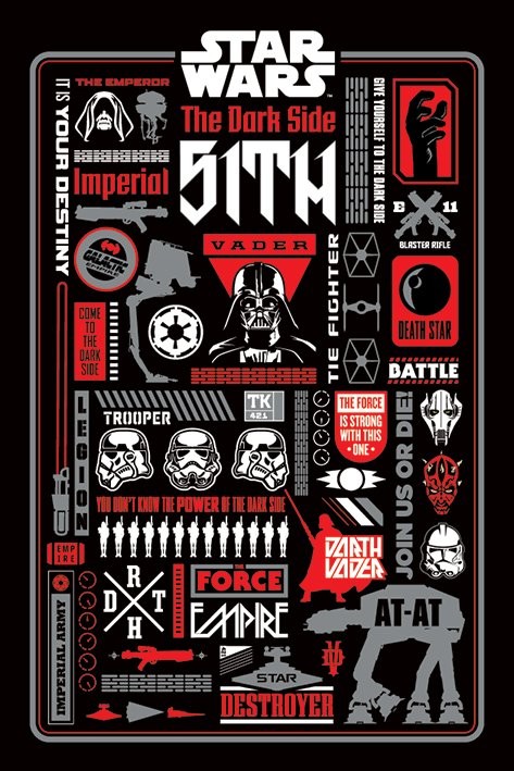 Poster Star Wars -  Dark Side Icongraphic