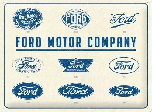 Metallikyltti Ford - Logo Evolution