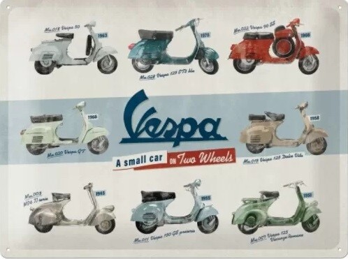 Μεταλλική πινακίδα Vespa Small Car on Two Wheels