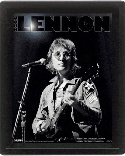 Framed 3D poster John Lennon -  Live - Bob Gruen