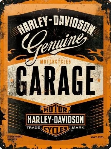 Metallikyltti Harley-Davidson - Garage