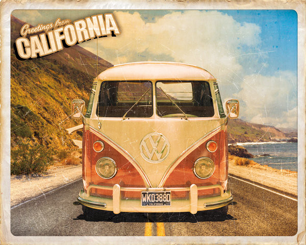 Плакат VW Volkswagen Camper - California Camper