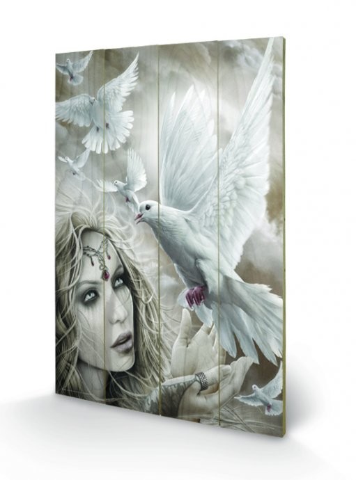 Ξύλινη τέχνη Spiral - Doves of Peacel