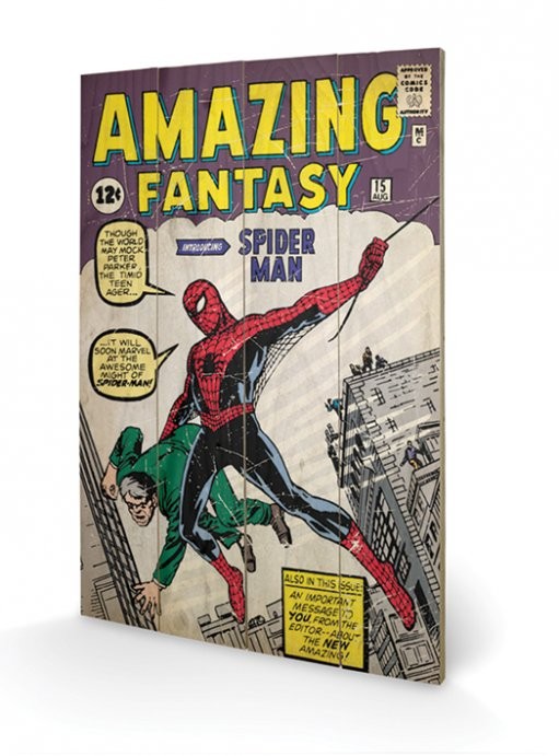 Ξύλινη τέχνη Spiderman - Amazing Fantasy
