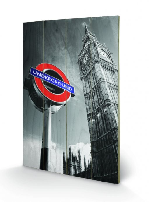 Ξύλινη τέχνη London - Underground Sign & Big Ben