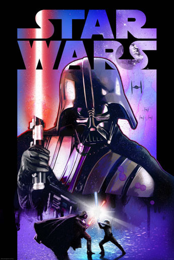 Poster Star Wars - Darth Vader Lightsabre | Wall Art | 3+1 FREE